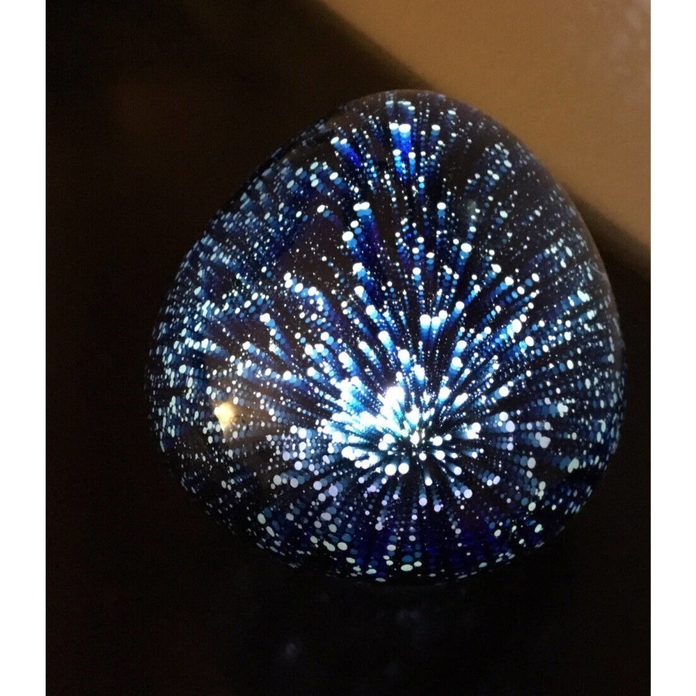 Art Glass Decorative Glowing Garden Rocks Night Light Indoor/ Outdoor Gift Blue - Picture 8 of 10